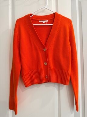 Endless Rose Orange V-Neck Button Cardigan